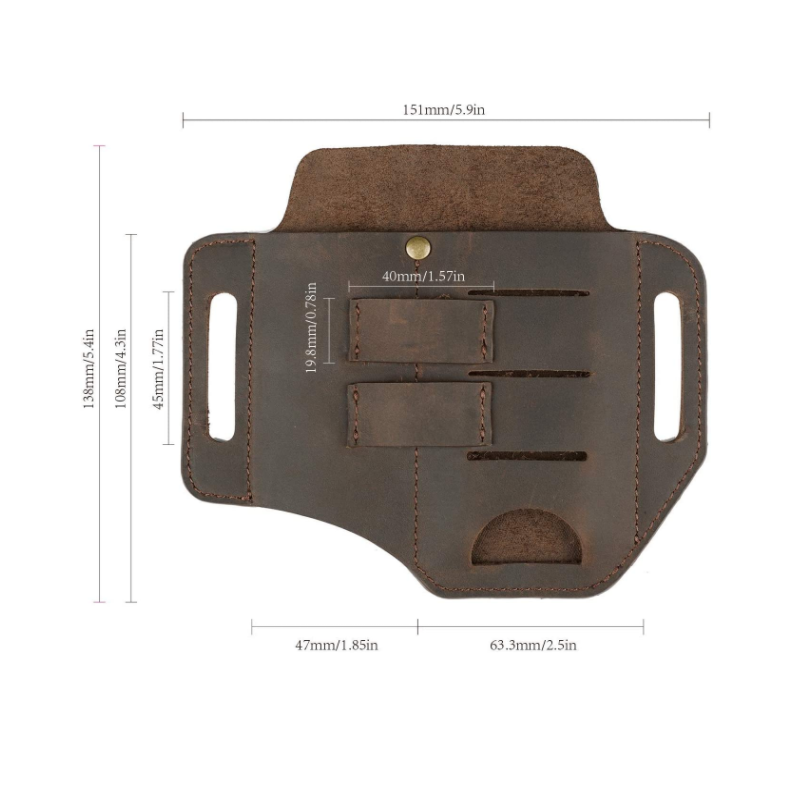 Multitools Sheath Supplier - Outdoor EDC Genuine Leather Belt Clip Holster