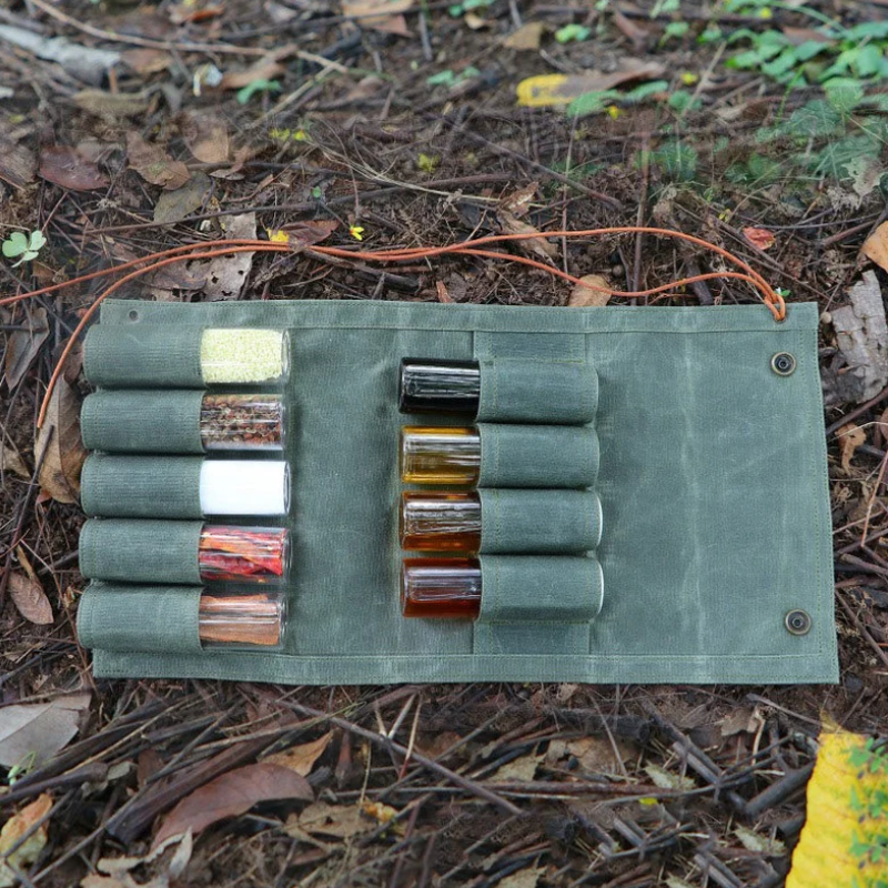 Waxed Canvas Spice Set Supplier - Portable Waterproof Bushcraft Travel Holder