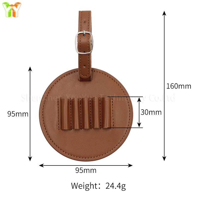 PU Golf Tee Tag Manufacturer - Round Personalized Man-made Leather Holder