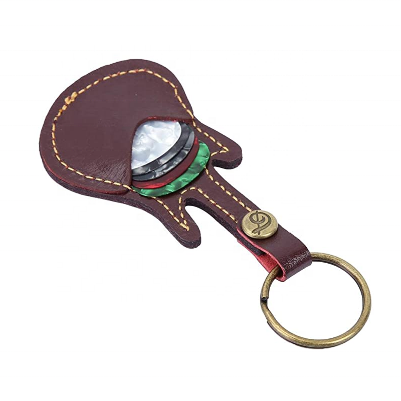 Guitar Picks Holder Factory - Guitar Shaped PU Leather Plectrum Case