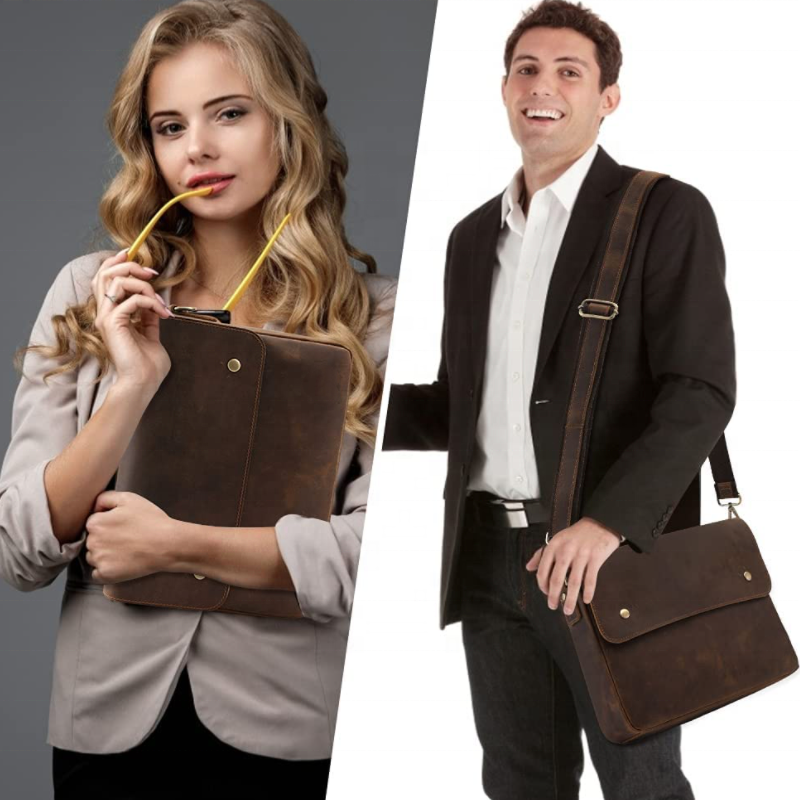 Portfolio Folder Supplier - YY Vintage Leather A4 File Case Document Pocket