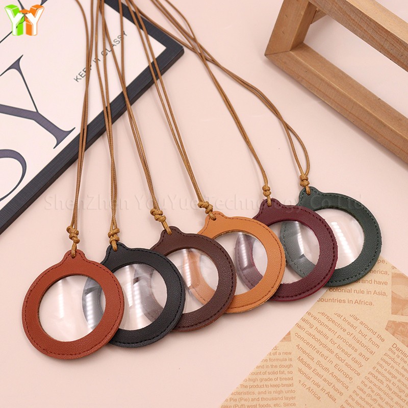 Magnifying Glass Case Factory - Portable PU Leather Necklace Lanyard Holder