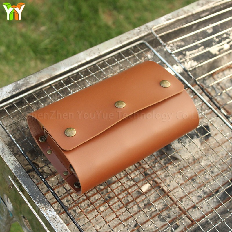 Camping Seasoning Bag Factory - Portable PU Leather 4 Cans Condiment Jar