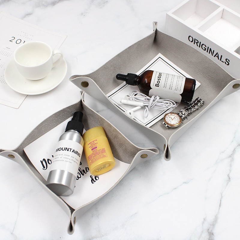 Desk Storage Tray Supplier - Personalized PU Leather Folding Home Office