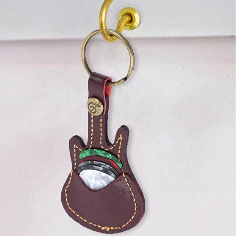 Guitar Picks Holder Factory - Guitar Shaped PU Leather Plectrum Case