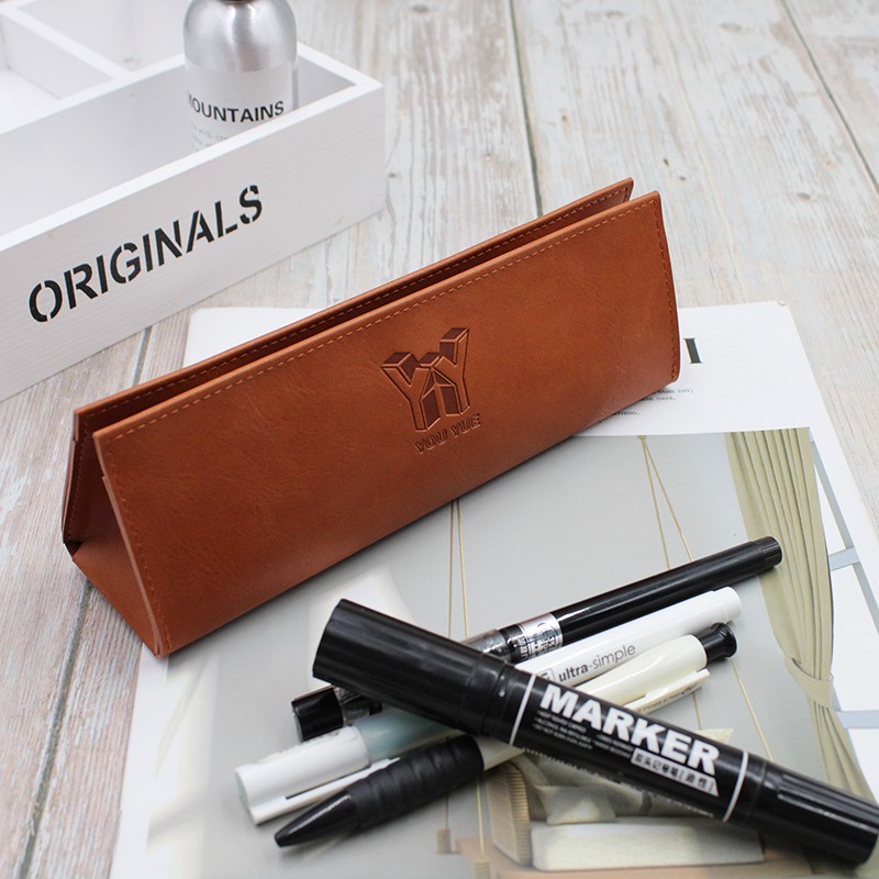 Pen Holder Supplier - Luxury PU Leather Desk Decoration Pencil Packing Box