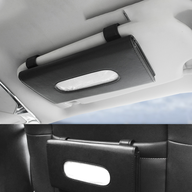 Car Tissue Holder Supplier - PU Leather Visor Box Backseat Case Tools