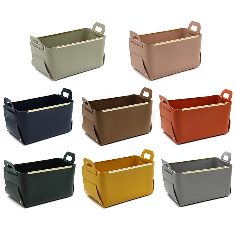 Storage Basket Supplier - Ready Stock PU Leather Decoration Hanging Handle