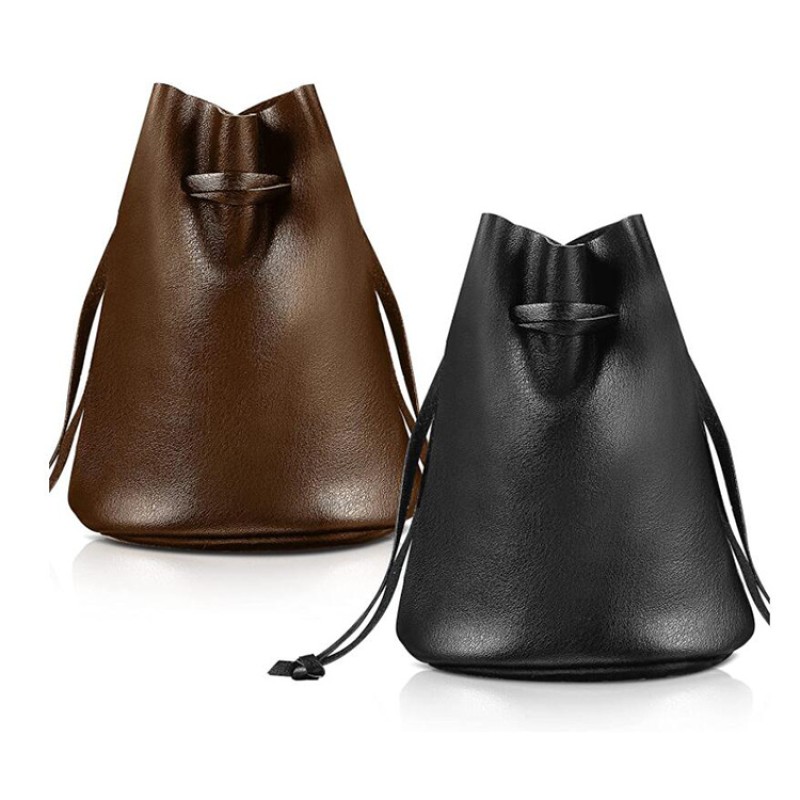 Dice Storage Bag Supplier - Vintage Premium PU Leather Drawstring Coin Pouch
