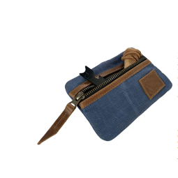 Multitool Pouch Supplier - Waxed Canvas Zippered Case Genuine Leather