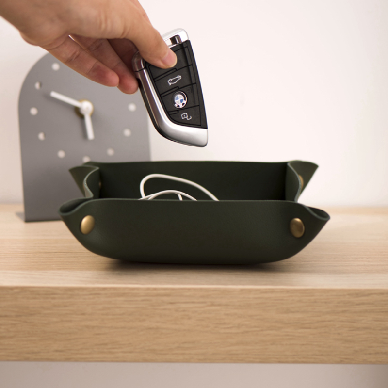 Jewelry Tray Manufacturer - Custom Logo PU Leather Key Coin Organizer Gift