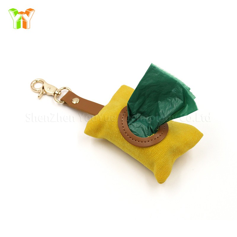 Pet Waste Bag Holder Factory - Custom Waxed Canvas Dispenser With Snap hook
