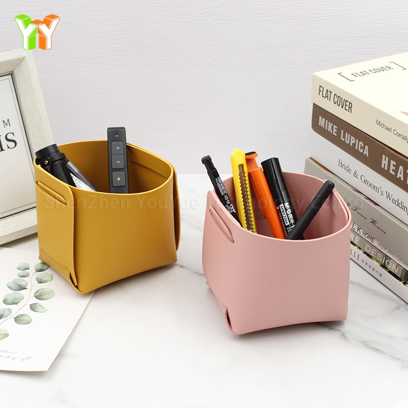 Pencil Container Supplier - Leather Pen Holder Makeup Brush Organizer Box