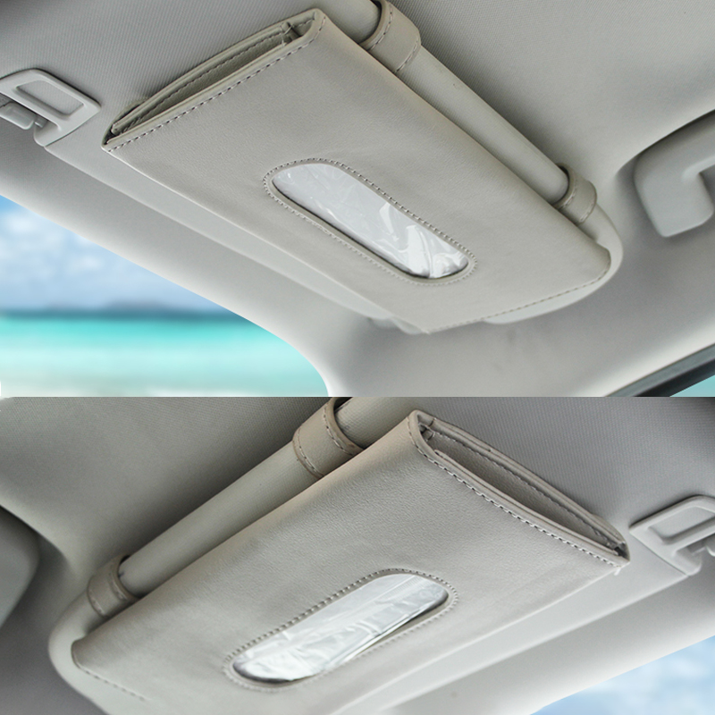 Car Tissue Holder Supplier - PU Leather Visor Box Backseat Case Tools