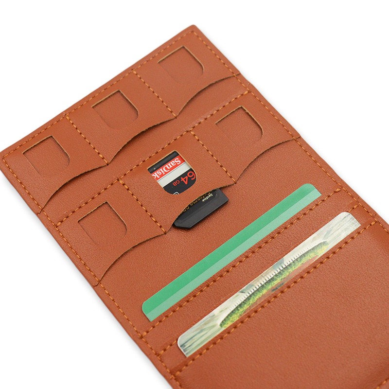 Memory Card Wallet Manufacturer - 6 Slots PU Leather ID Business Card Case