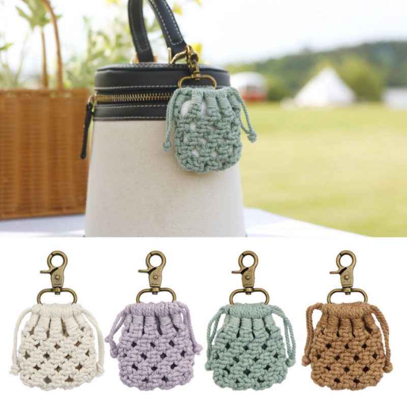 Headphone Pendant Bag Supplier - Portable Handmade Braided Earphone Net