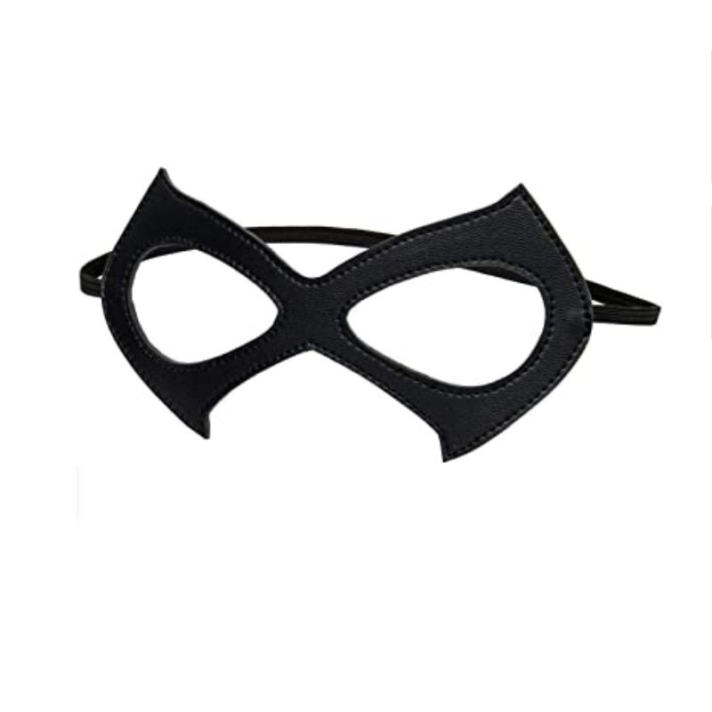 Leather Mask Supplier - Black PU Minimalist Costume Eye Masquerade Halloween