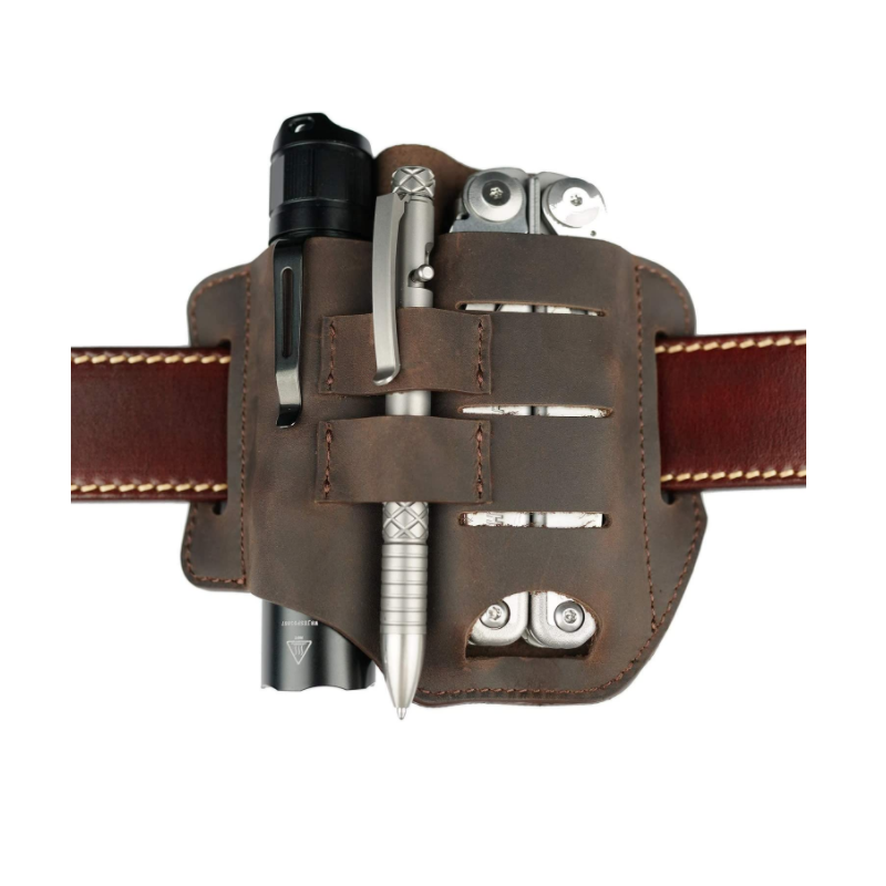 Multitools Sheath Supplier - Outdoor EDC Genuine Leather Belt Clip Holster