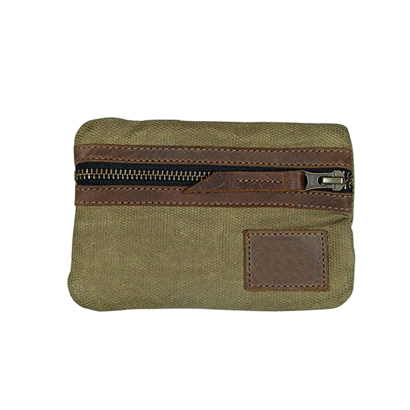 Multitool Pouch Supplier - Waxed Canvas Zippered Case Genuine Leather
