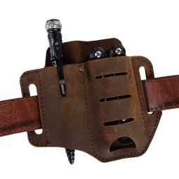 EDC Sheath Supplier - Genuine Leather Handmade Belt Tactical Flashlight Knife