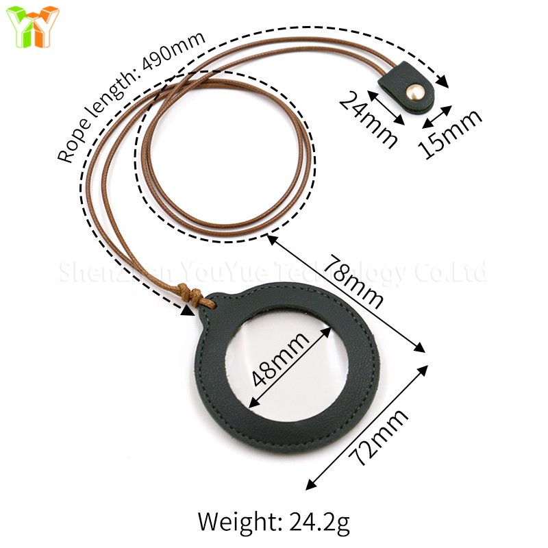 Magnifying Glass Case Factory - Portable PU Leather Necklace Lanyard Holder