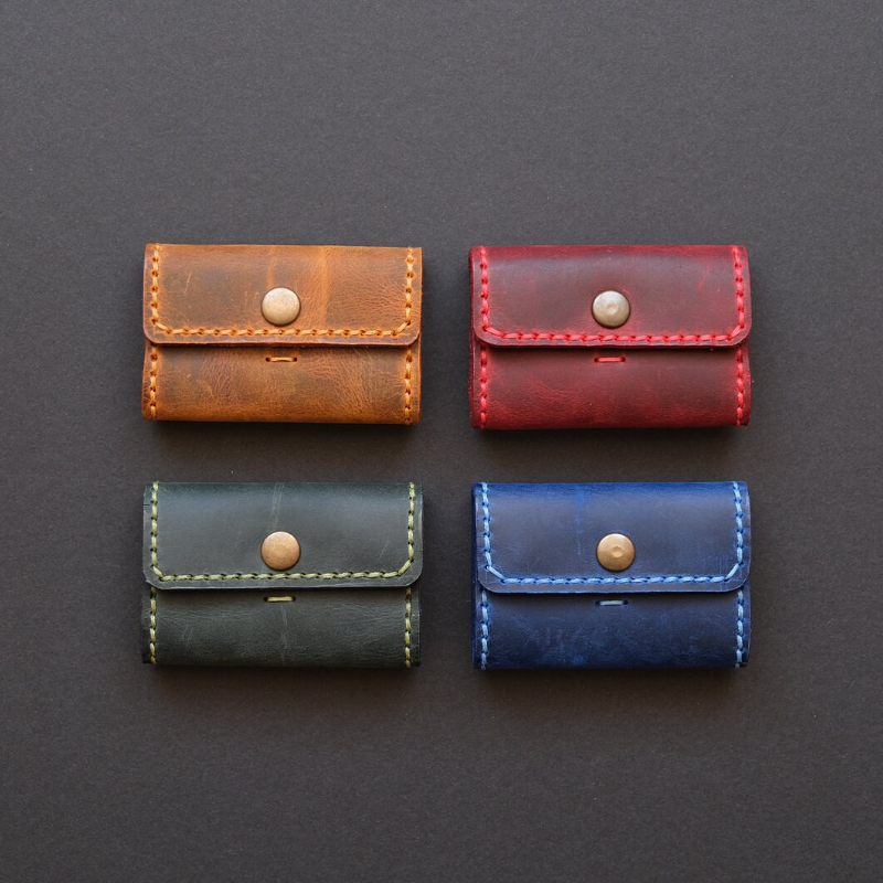 Camera Card Bag Supplier - Personalized 4 Slots Leather SIM SD Wallet