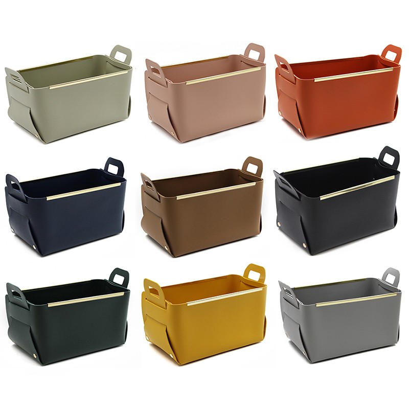 Storage Basket Supplier - Ready Stock PU Leather Decoration Hanging Handle