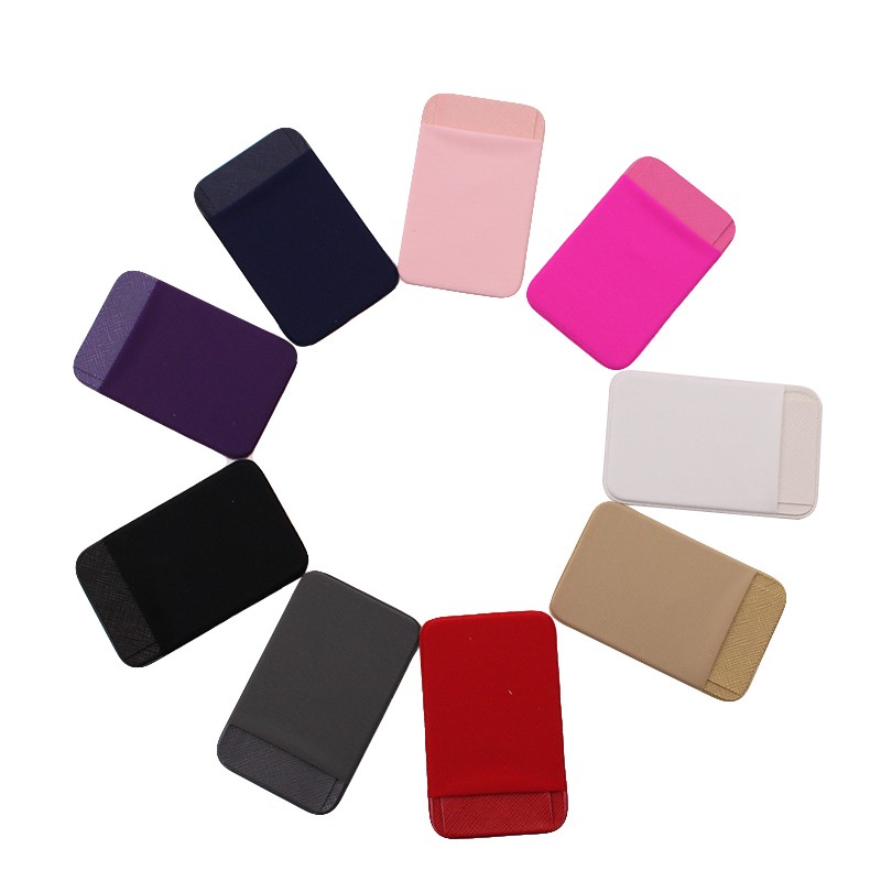 Phone Card Holder Supplier - Lycra Adhesive Stick on Credit Card Wallet