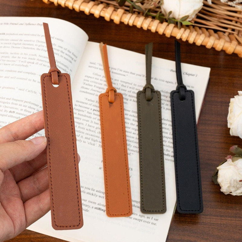 Bookmarks Supplier - Minimalist Custom PU Leather Promotional Reading