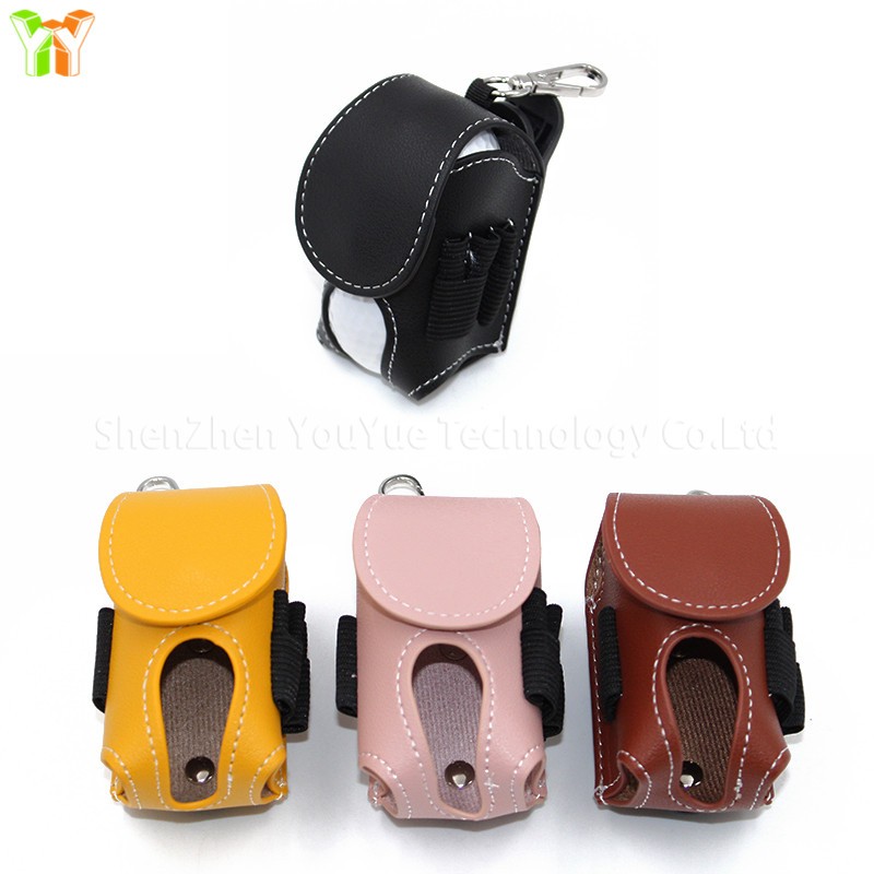 Golfer Waist Pack Supplier - Travel Portable Faux Leather Ball Tee Pouch