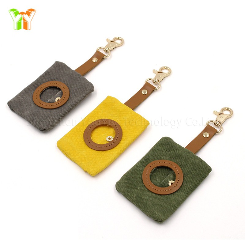 Pet Waste Bag Holder Factory - Custom Waxed Canvas Dispenser With Snap hook