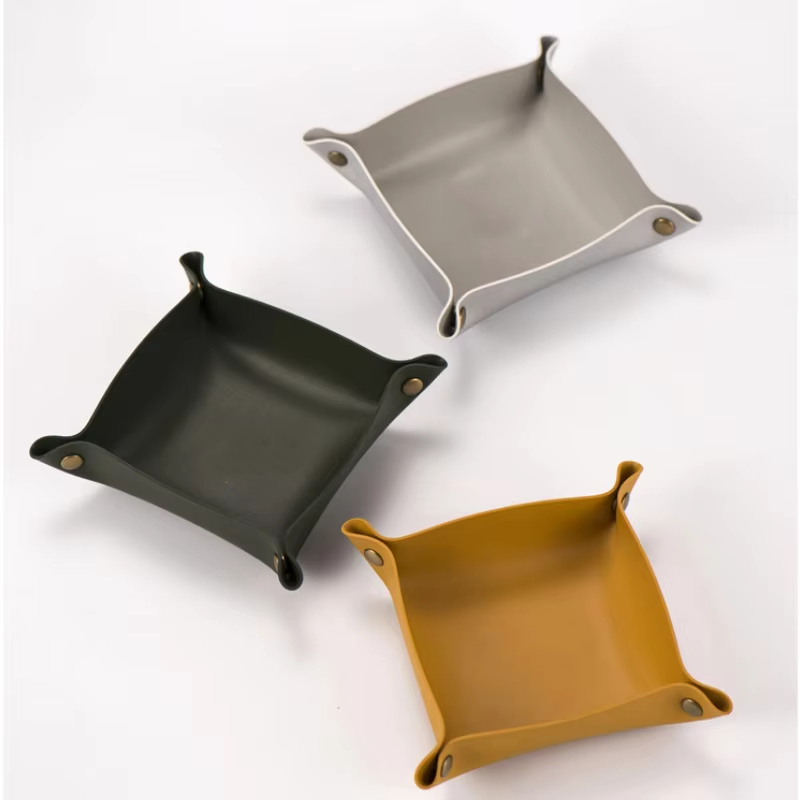 Jewelry Tray Manufacturer - Custom Logo PU Leather Key Coin Organizer Gift