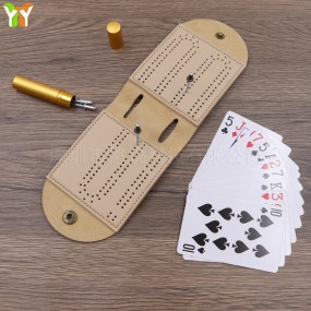 Cribbage Scoreboard Manufacturer - Portable Durable PU Leather Card Game