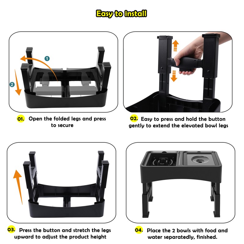 Adjustable Dog Bowl Manufacturer - DIY 4 Height Raised Stand Slow Feeder