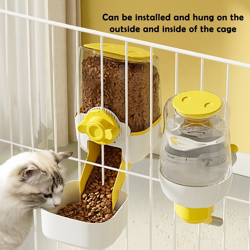 Pet Cage Feeder Supplier - 3 Pieces Automatic Hanging Food Water Bowls