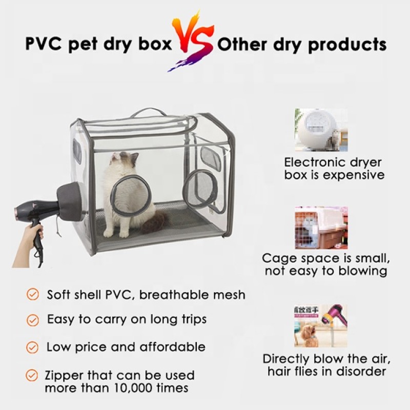 Pet Drying Cage Supplier - Wholesale Large Space Mute PVC Drying Box