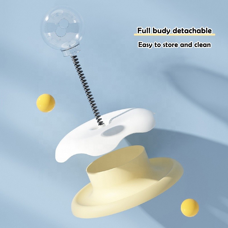 Cat Puzzle Feeder Supplier - Kitty Spring Treat Ball Slow Feeder Turntable