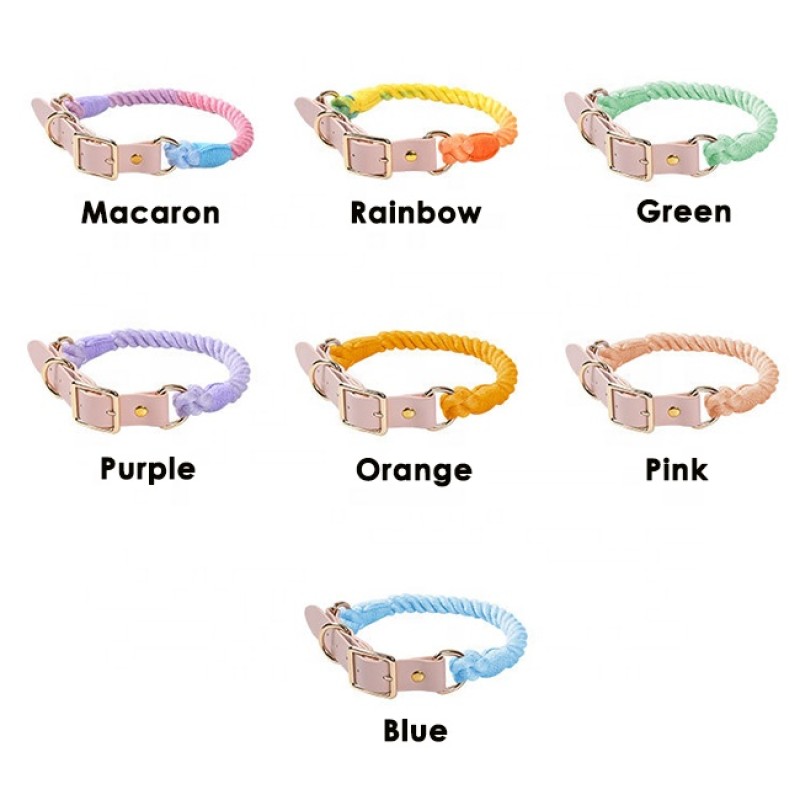 Dog Leash Set Supplier - Custom OEM Braided Leather Adjustable Luxury