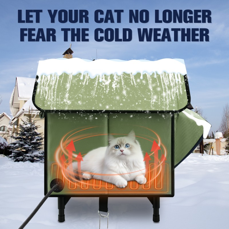Cat House Factory - Insulated Elevated Waterproof Heated Outdoor Shelter