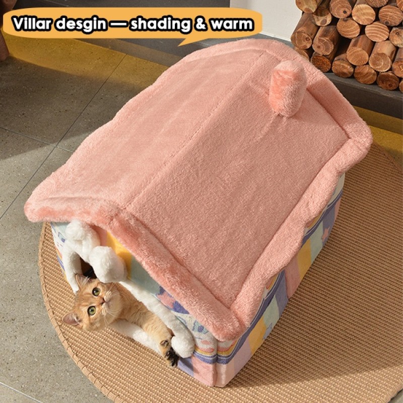 Pet Cave Bed Factory - Luxury Cute Collapsible Removable Washable Cushioned