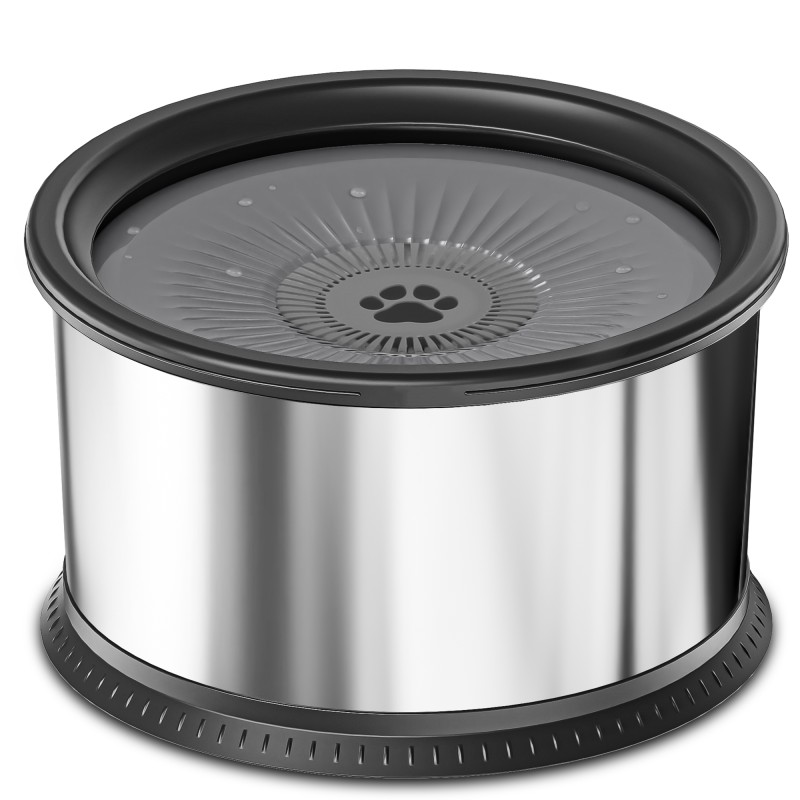 Dog Water Bowl Supplier - Wholesale 3.5L Stainless Steel No Spill Grey