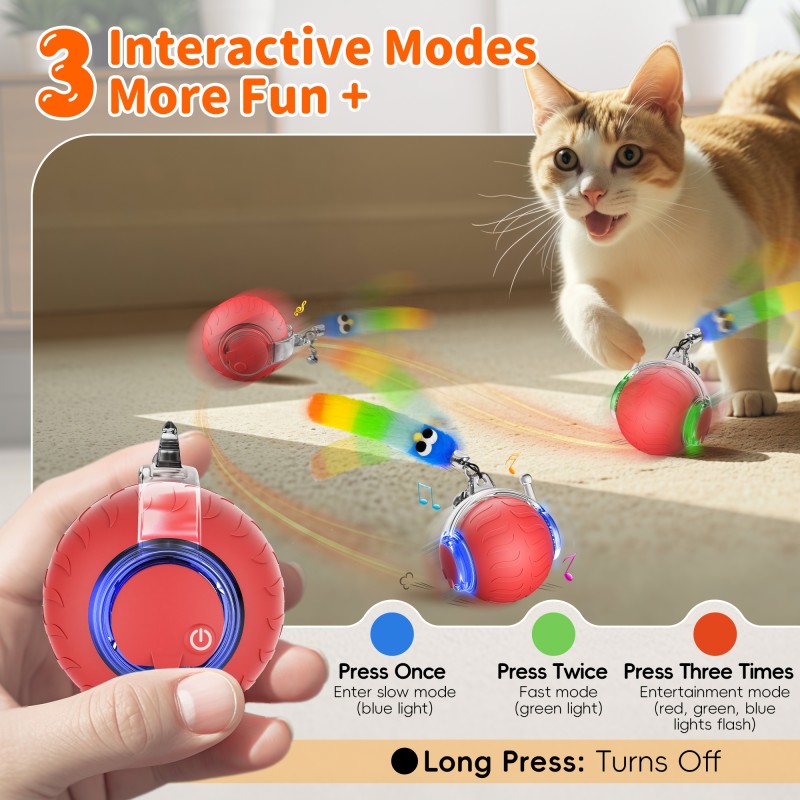 Interactive Cat Toy Factory - Hot Selling USB Smart 360° Rotating Feather Tail