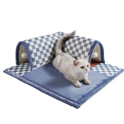 Cat Cave Bed Manufacturer - Cute L Shape Tunnel Playground Soft Plush Washable
