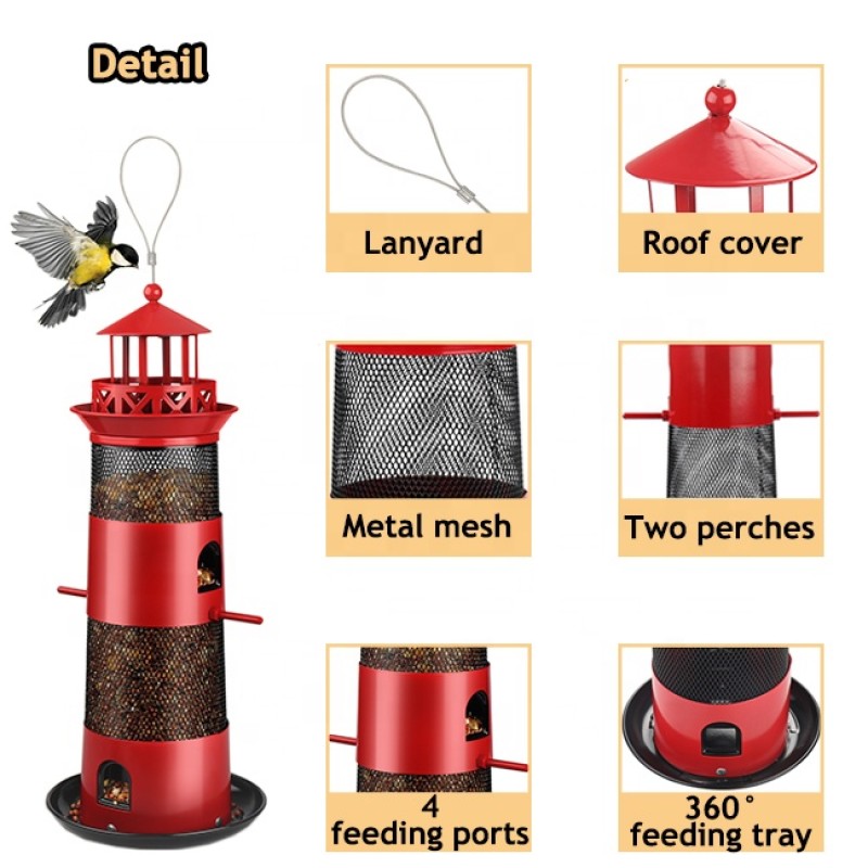 Bird Feeder Supplier - Rainproof Retractable 4lb Seed Capacity Squirrel Proof