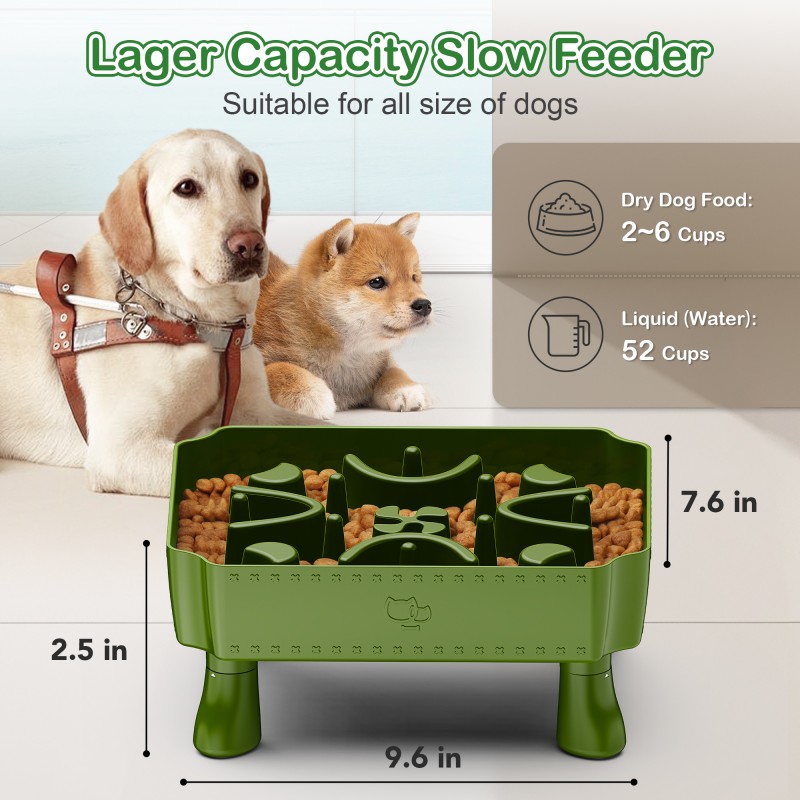 Interactive Dog Bowl Supplier - Anti-Slip 2 in 1 Elevated Puzzle Feeder