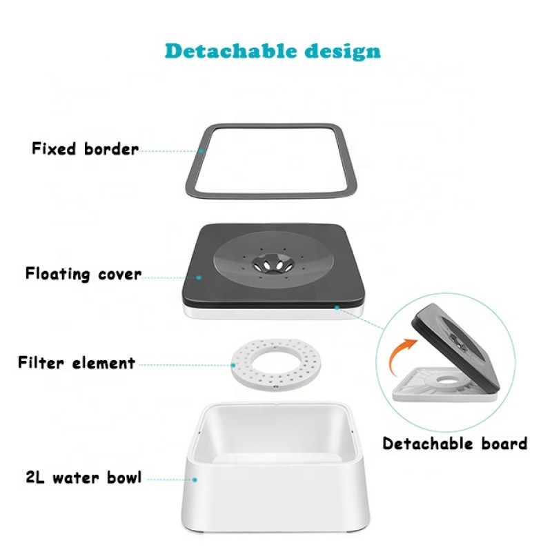 Pet Drinking Bowl Supplier - New Design 2L Travel Floating No-spill