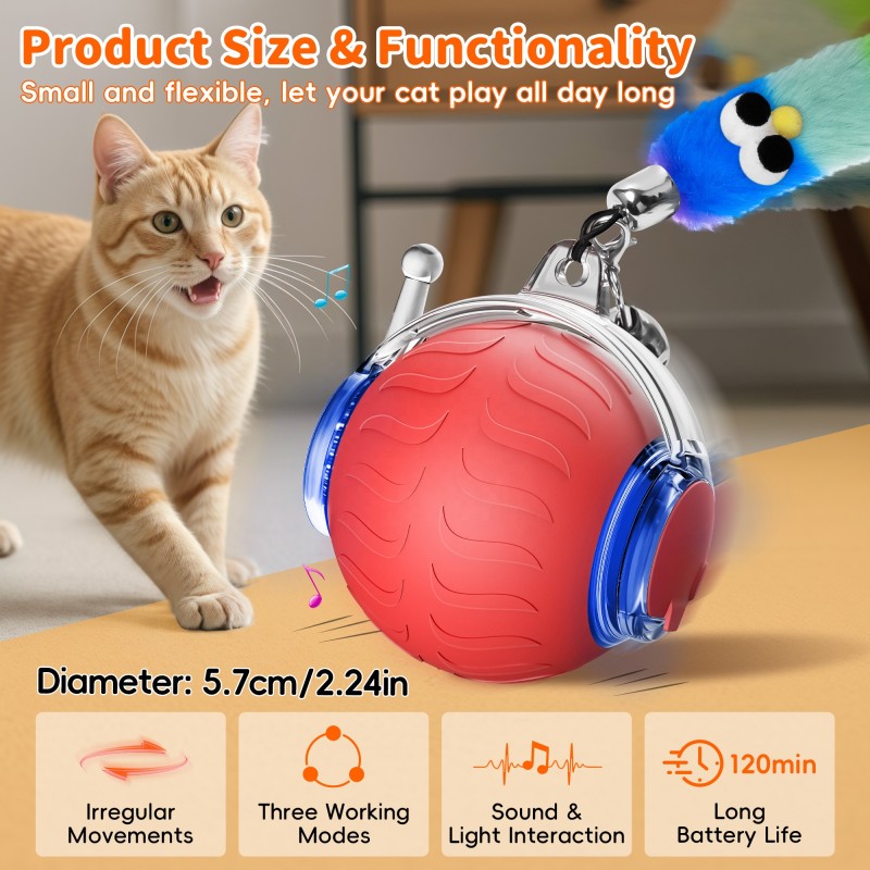 Interactive Cat Toy Factory - Hot Selling USB Smart 360° Rotating Feather Tail