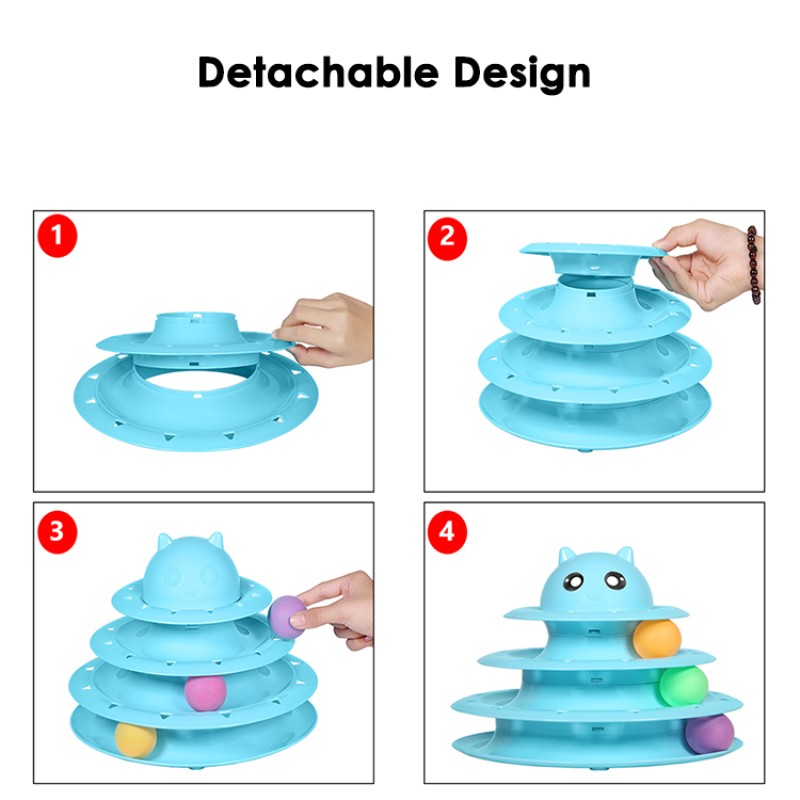 Cat Toy Supplier - 3 Layers Towers Tracks Roller Balls Interactive