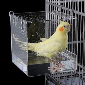 Bird Feeder Box Supplier - 360 Degree View Acrylic Hanging Cage Budgies