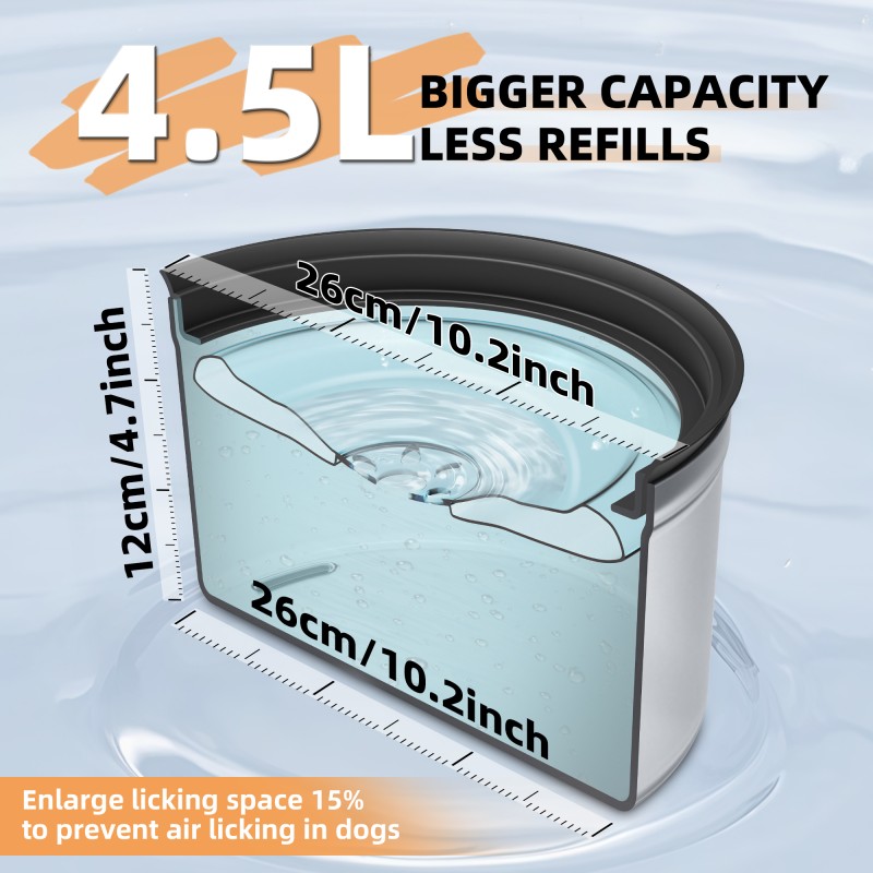 Floating Dog Bowl Supplier - 4.5L Large Capacity Transparent Disk Anti-Splash